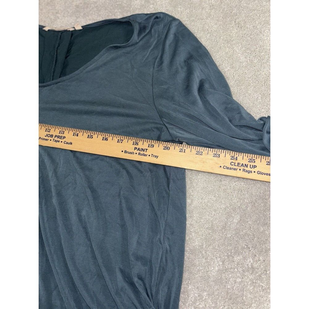 soft surroundings teal modal flowy long sleeve shirt - Picture 6 of 8